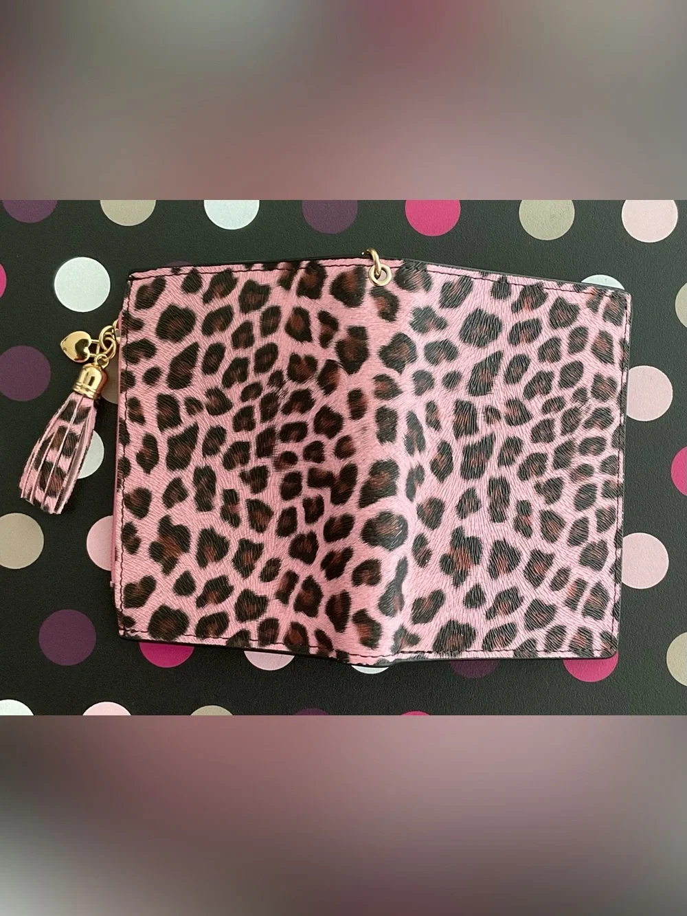 Leopard Pink Small Bifold Slim Mini Wallet